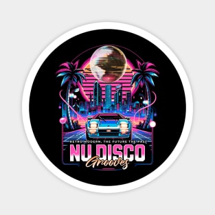 NU DISCO  - Neon Grooves (pink/blue) Magnet